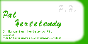 pal hertelendy business card